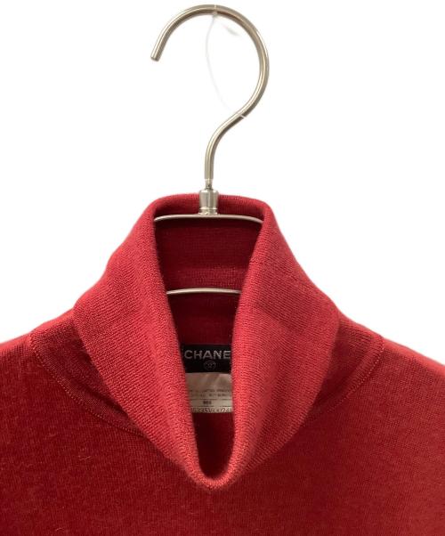 CHANEL（シャネル）CHANEL (シャネル) タートルネックニット レッド サイズ:38の古着・服飾アイテム