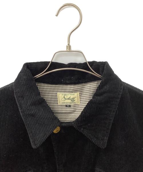 Schott（ショット）schott (ショット) COUDUROY COVERALL JKT（コーデュロイ カバーオール ジャケット） ブラック サイズ:XLの古着・服飾アイテム