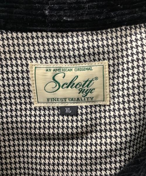 Schott（ショット）schott (ショット) COUDUROY COVERALL JKT（コーデュロイ カバーオール ジャケット） ブラック サイズ:XLの古着・服飾アイテム
