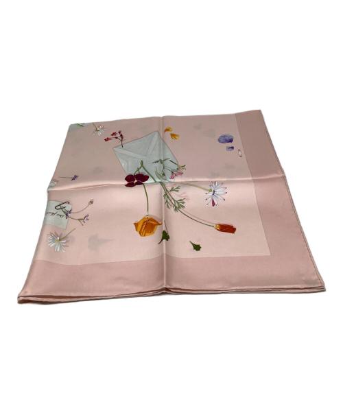 HERMES（エルメス）HERMES (エルメス) カレ90Des fleurs la dire 花の手紙 ピンク 未使用品の古着・服飾アイテム