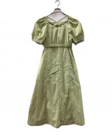 RAY BEAMS（レイ ビームス）の古着「ネック ストラップ パフ ワンピース」｜黄緑