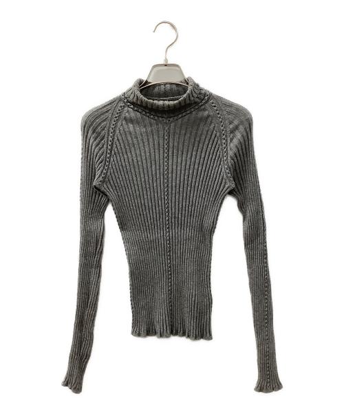 HERMES（エルメス）HERMES (エルメス) 薄手ニット グレー サイズ:38の古着・服飾アイテム