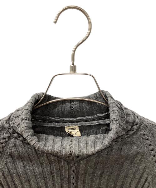 HERMES（エルメス）HERMES (エルメス) 薄手ニット グレー サイズ:38の古着・服飾アイテム