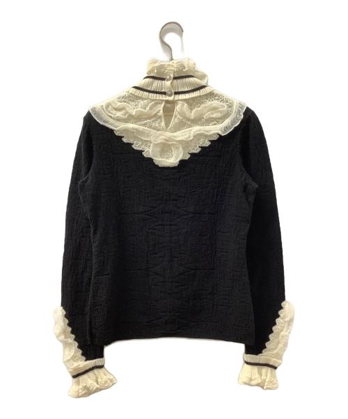 CHANEL（シャネル）CHANEL (シャネル) 薄手ニット ブラック×ホワイト サイズ:38の古着・服飾アイテム