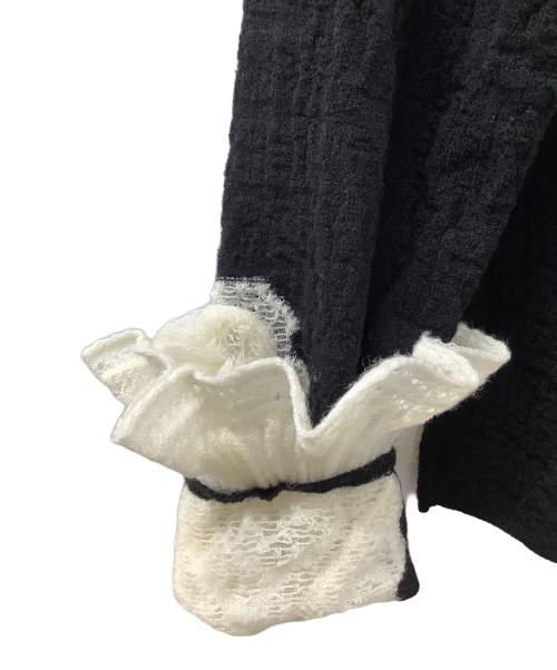 CHANEL（シャネル）CHANEL (シャネル) 薄手ニット ブラック×ホワイト サイズ:38の古着・服飾アイテム