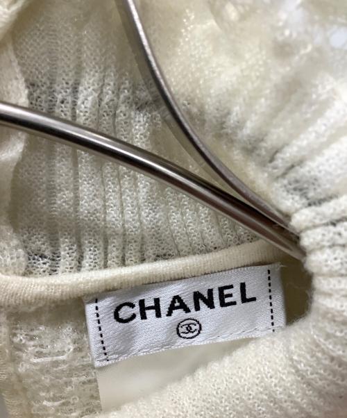 CHANEL（シャネル）CHANEL (シャネル) 薄手ニット ブラック×ホワイト サイズ:38の古着・服飾アイテム