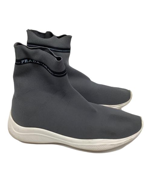 PRADA（プラダ）PRADA (プラダ) ソックススニーカー グレー サイズ:37の古着・服飾アイテム