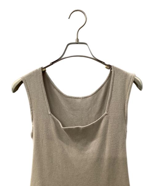 FRAY ID（フレイ アイディー）FRAY ID (フレイ アイディー) ニットコンビタックティアードワンピ ベージュ サイズ:Fの古着・服飾アイテム