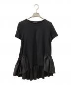 YOKO CHANヨーコチャン）の古着「ヘムギャザーカットソー」｜ブラック