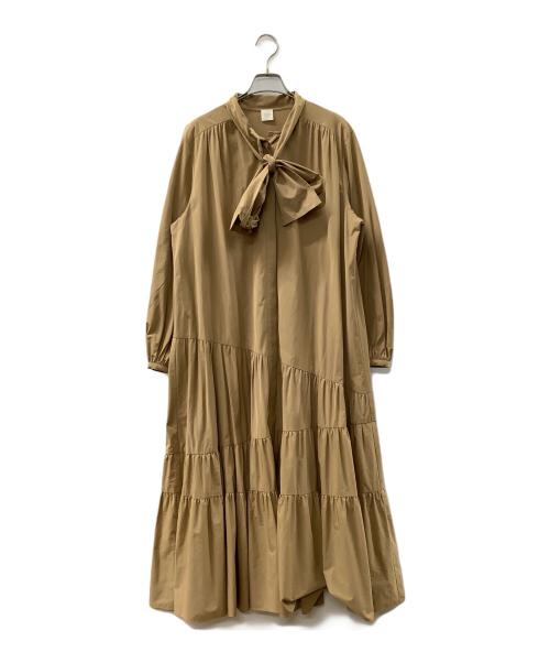 EFFE BEAMS（エッフェ ビームス）EFFE BEAMS (エッフェ ビームス) ティアードボウタイワンピース ベージュ サイズ:38の古着・服飾アイテム