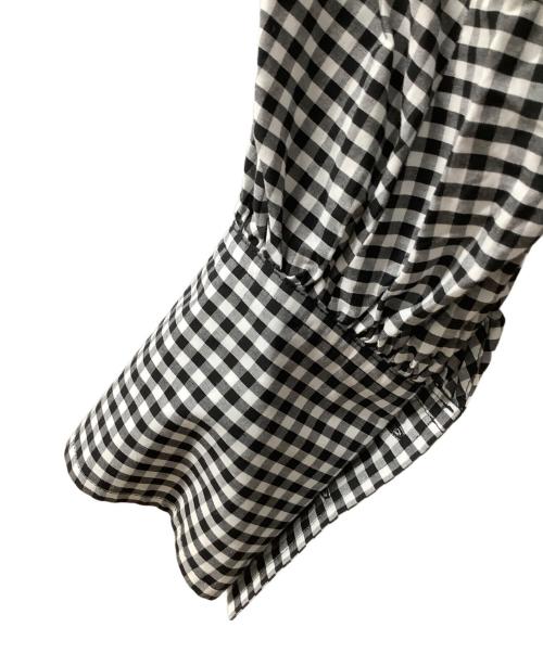 Whim Gazette（ウィムガゼット）Whim Gazette (ウィムガゼット) ギンガムチェックボウタイブラウス ブラック×ホワイト サイズ:Fの古着・服飾アイテム