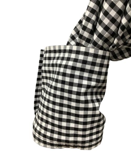 Whim Gazette（ウィムガゼット）Whim Gazette (ウィムガゼット) ギンガムチェックボウタイブラウス ブラック×ホワイト サイズ:Fの古着・服飾アイテム