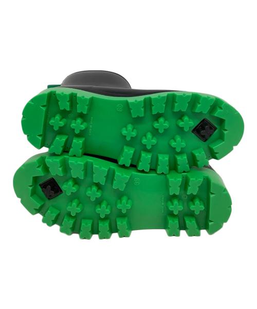 GIABORGHINI（ジアボルギーニ）GIABORGHINI (ジアボルギーニ) レインブーツ ブラック×グリーン サイズ:39の古着・服飾アイテム