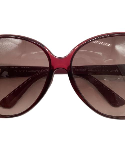 GUCCI（グッチ）GUCCI (グッチ) サングラス レッド×ゴールドの古着・服飾アイテム