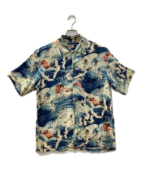 Sun Surf TOKYO（サンサーフ）Sun Surf TOKYO (サンサーフ) 半袖シャツ ブルー×ベージュ サイズ:Mの古着・服飾アイテム