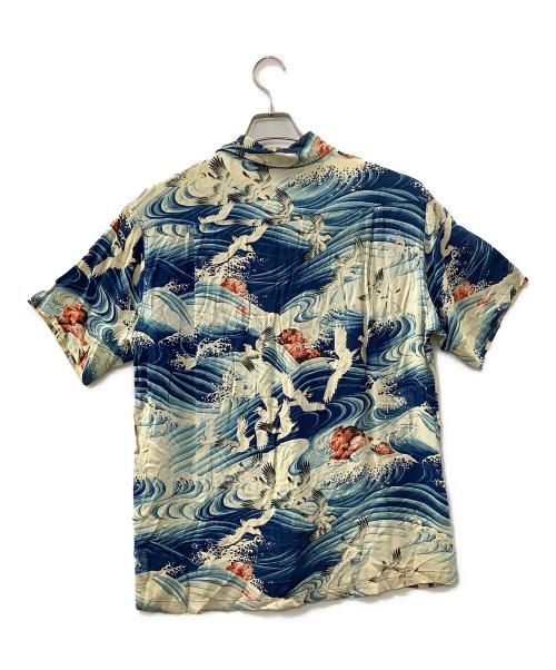 Sun Surf TOKYO（サンサーフ）Sun Surf TOKYO (サンサーフ) 半袖シャツ ブルー×ベージュ サイズ:Mの古着・服飾アイテム