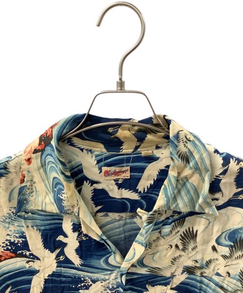 Sun Surf TOKYO（サンサーフ）Sun Surf TOKYO (サンサーフ) 半袖シャツ ブルー×ベージュ サイズ:Mの古着・服飾アイテム