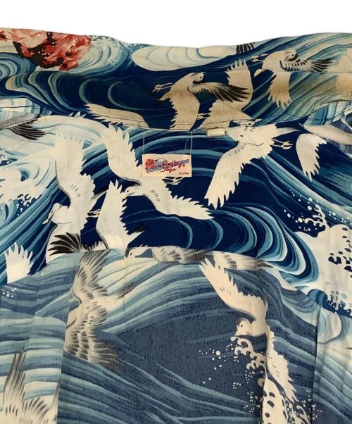 Sun Surf TOKYO（サンサーフ）Sun Surf TOKYO (サンサーフ) 半袖シャツ ブルー×ベージュ サイズ:Mの古着・服飾アイテム