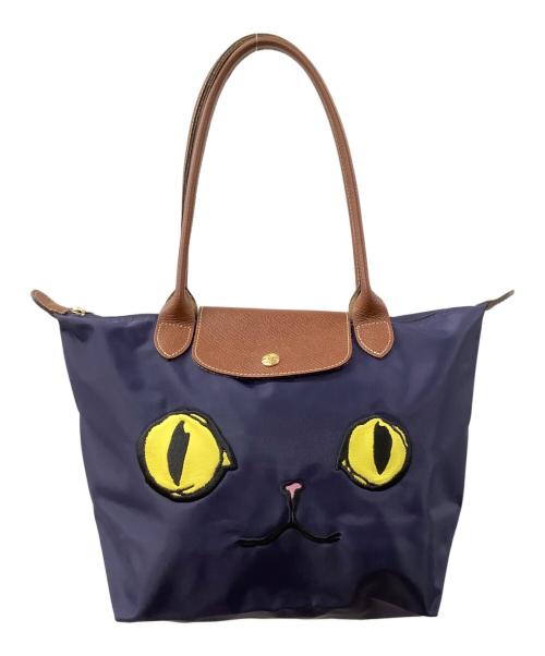 LONGCHAMP（ロンシャン）LONGCHAMP (ロンシャン) トートバッグ ネイビー×ブラウンの古着・服飾アイテム