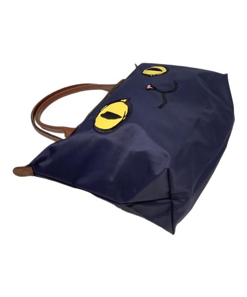 LONGCHAMP（ロンシャン）LONGCHAMP (ロンシャン) トートバッグ ネイビー×ブラウンの古着・服飾アイテム