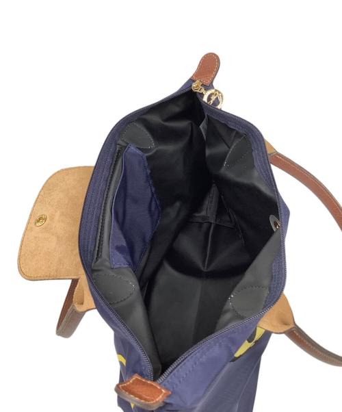 LONGCHAMP（ロンシャン）LONGCHAMP (ロンシャン) トートバッグ ネイビー×ブラウンの古着・服飾アイテム