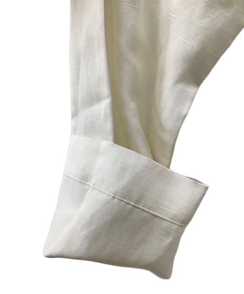 MACPHEE（マカフィー）MACPHEE (マカフィー) シルクリネンレースドッキング アシンメトリーコートワンピース アイボリー サイズ:36の古着・服飾アイテム