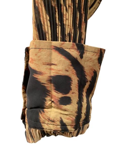 GANNI（ガニー）GANNI (ガニー) 長袖ワンピース ブラウン×ブラック サイズ:36の古着・服飾アイテム