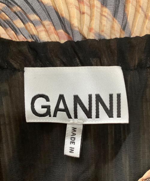 GANNI（ガニー）GANNI (ガニー) 長袖ワンピース ブラウン×ブラック サイズ:36の古着・服飾アイテム
