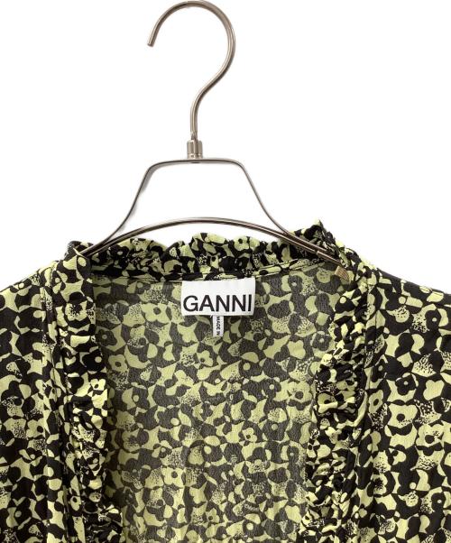 GANNI（ガニー）GANNI (ガニー) ラップワンピース ブラック×イエロー サイズ:36の古着・服飾アイテム