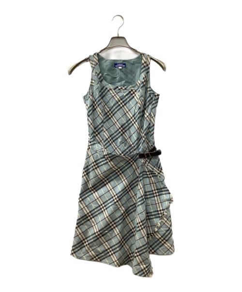 BURBERRY BLUE LABEL（バーバリー ブルー レーベル）BURBERRY BLUE LABEL (バーバリーロンドンブルーレーベル) ノースリーブワンピース スカイブルー サイズ:36の古着・服飾アイテム
