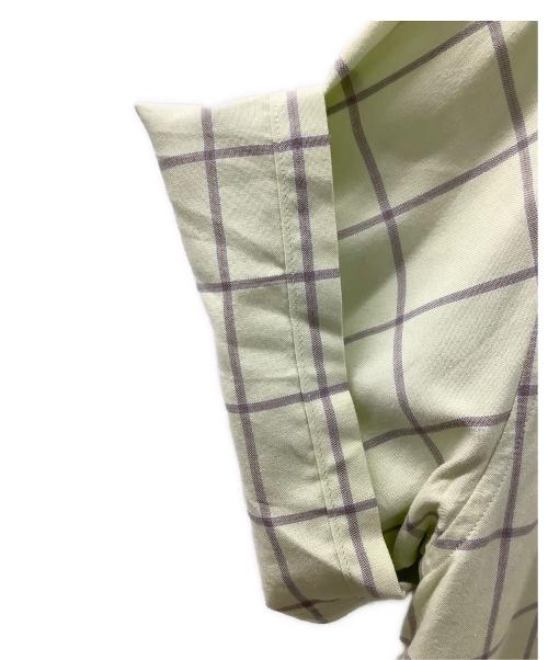 ANCELLM（アンセルム）ANCELLM (アンセルム) レーヨンチェックオープンカラーショートスリーブシャツ 黄緑 サイズ:1の古着・服飾アイテム