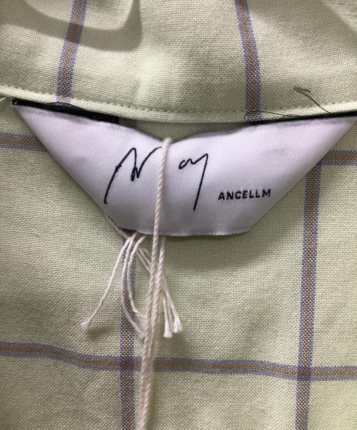 ANCELLM（アンセルム）ANCELLM (アンセルム) レーヨンチェックオープンカラーショートスリーブシャツ 黄緑 サイズ:1の古着・服飾アイテム