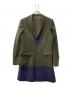 KOLOR（カラー）の古着「バイカラー ピークドナローラペル ツイード 2B チェスターコート」｜カーキ×ネイビー