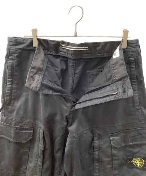 STONE ISLAND（ストーンアイランド）STONE ISLAND (ストーンアイランド) ガーメントダイコットンウールカーゴパンツ ブラック サイズ:86cm（W34）の古着・服飾アイテム