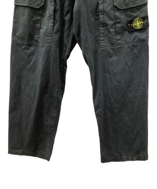 STONE ISLAND（ストーンアイランド）STONE ISLAND (ストーンアイランド) ガーメントダイコットンウールカーゴパンツ ブラック サイズ:86cm（W34）の古着・服飾アイテム