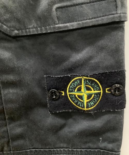 STONE ISLAND（ストーンアイランド）STONE ISLAND (ストーンアイランド) ガーメントダイコットンウールカーゴパンツ ブラック サイズ:86cm（W34）の古着・服飾アイテム