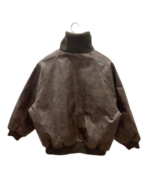 Java（ジャバ）Java (ジャバ) リブタートル フェイクレザージャケット ブラウン サイズ:S 未使用品の古着・服飾アイテム