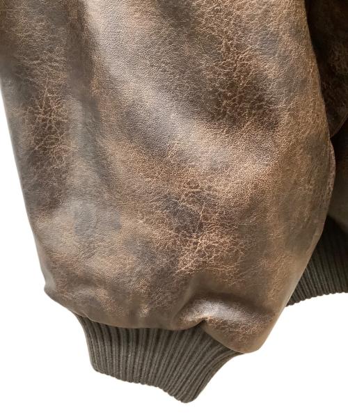 Java（ジャバ）Java (ジャバ) リブタートル フェイクレザージャケット ブラウン サイズ:S 未使用品の古着・服飾アイテム