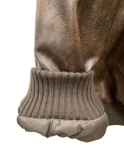 Java（ジャバ）Java (ジャバ) リブタートル フェイクレザージャケット ブラウン サイズ:S 未使用品の古着・服飾アイテム