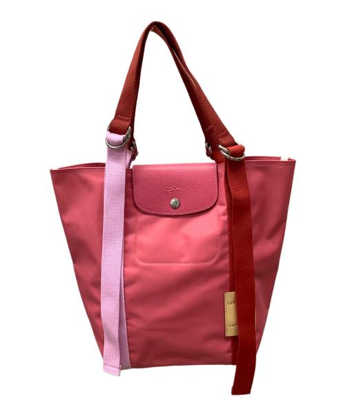 LONGCHAMP（ロンシャン）LONGCHAMP (ロンシャン) トートバッグ ピンク×レッドの古着・服飾アイテム