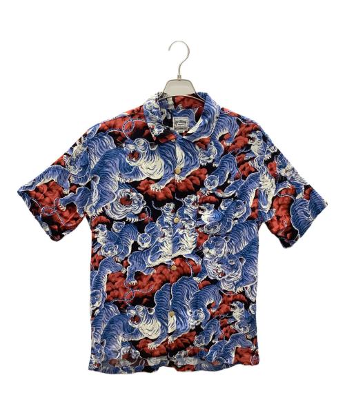 HOUSTON（ヒューストン）HOUSTON (ヒューストン) アロハシャツ ブルー サイズ:Lの古着・服飾アイテム