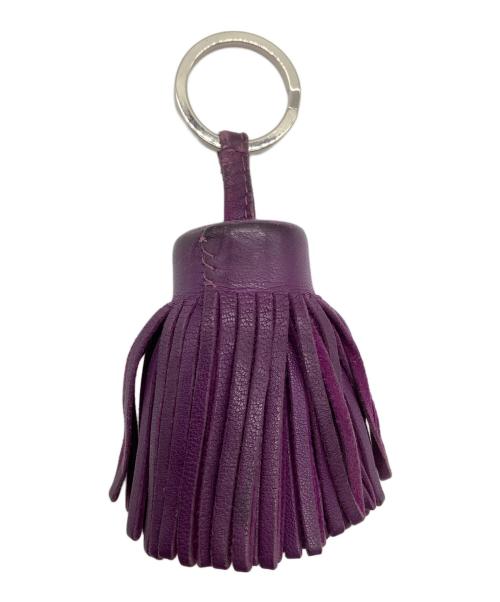 HERMES（エルメス）HERMES (エルメス) カルメン 	フリンジキーホルダー パープルの古着・服飾アイテム