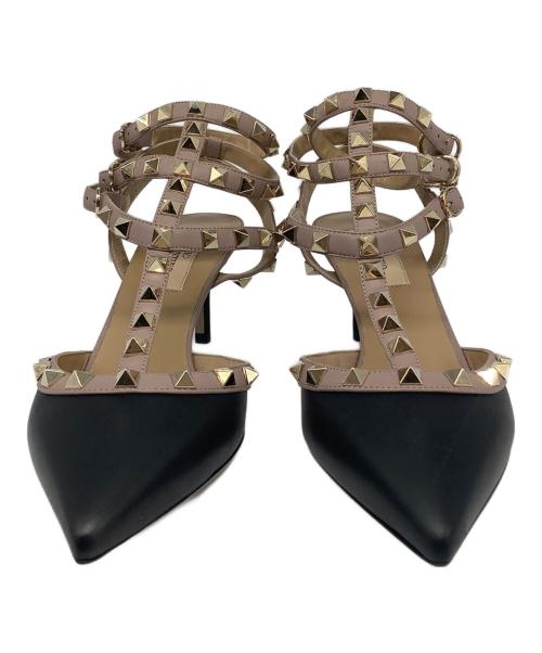 VALENTINO GARAVANI（ヴァレンティノ・ガラヴァーニ）VALENTINO GARAVANI (ヴァレンティノ・ガラヴァーニ) パンプス ブラック×ピンク サイズ:361/2の古着・服飾アイテム