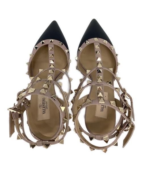 VALENTINO GARAVANI（ヴァレンティノ・ガラヴァーニ）VALENTINO GARAVANI (ヴァレンティノ・ガラヴァーニ) パンプス ブラック×ピンク サイズ:361/2の古着・服飾アイテム