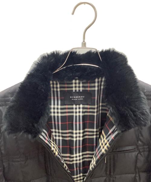 BURBERRY BLACK LABEL（バーバリーブラックレーベル）BURBERRY BLACK LABEL (バーバリーブラックレーベル) ラビットファーダウンジャケット ブラック サイズ:Mの古着・服飾アイテム