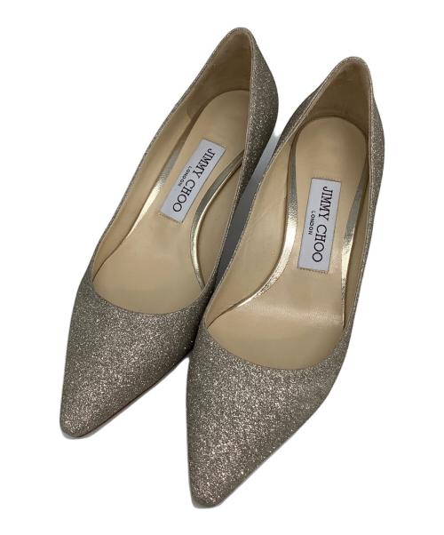 JIMMY CHOO（ジミーチュウ）JIMMY CHOO (ジミーチュウ) グリッターパンプス グレー サイズ:35の古着・服飾アイテム