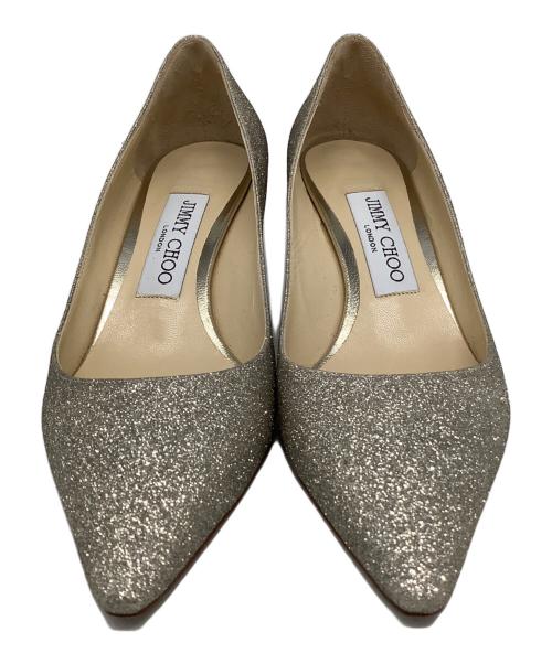 JIMMY CHOO（ジミーチュウ）JIMMY CHOO (ジミーチュウ) グリッターパンプス グレー サイズ:35の古着・服飾アイテム