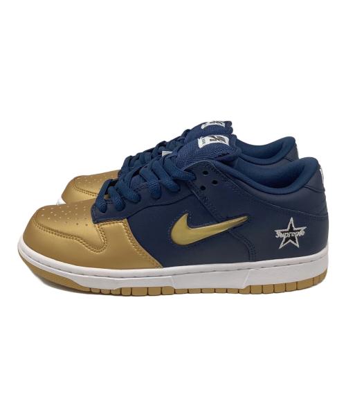 NIKE SB（ナイキエスビー）NIKE SB (ナイキエスビー) Supreme (シュプリーム) Dunk Low OG（ダンクロー） ネイビー×ゴールド サイズ:US7 未使用品の古着・服飾アイテム
