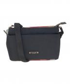 BLUE LABEL CRESTBRIDGEブルーレーベルクレストブリッジ）の古着「パーシャルクレストブリッジチェックナイロンミニショルダー」｜ブラック