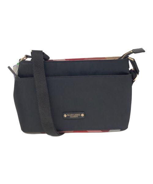 BLUE LABEL CRESTBRIDGE（ブルーレーベルクレストブリッジ）BLUE LABEL CRESTBRIDGE (ブルーレーベルクレストブリッジ) パーシャルクレストブリッジチェックナイロンミニショルダー ブラック 未使用品の古着・服飾アイテム